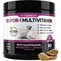 PetHonesty 10 in 1 Dog Multivitamin with Glucosamine - Essential Dog Vitamins with Glucosamine Chondroitin, Probiotics…