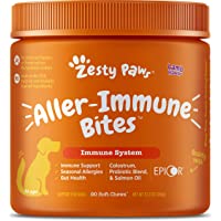 Zesty Paws Allergy Immune Supplement for Dogs - with Omega 3 Wild Alaskan Salmon Fish Oil & EpiCor + Digestive…
