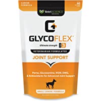 VETRISCIENCE Glycoflex 3 Maximum Strength Hip & Joint Support for Dogs - Glucosamine, DMG, MSM & Green Lipped Mussel…