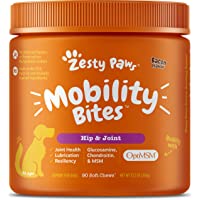 Zesty Paws Glucosamine for Dogs - Hip & Joint Health Soft Chews with Chondroitin & MSM - Functional Dog Supplement for…