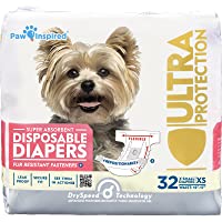 Paw Inspired Disposable Dog Diapers | Female Dog Diapers Ultra Protection | Diapers for Dogs in Heat, Excitable…