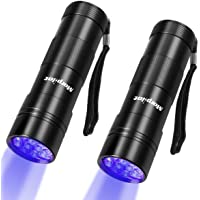 morpilot Black Light, 2 Pcs UV Handheld Blacklight Flashlights 12 Led 395nm Mini Light Torch Detector for Pets Urine and…