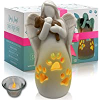 OakiWay Dog Memorial Gifts – Dog's Angel Candle Holder Statue w/Flickering Led Candle - Pet Loss Gifts, Dog Lovers Gifts…