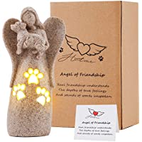 Hotme Angel of Friendship, Dog Angel Figurines Candle Holder Statue with Flickering LED Candle, Dog Memorial Gifts, Pet…