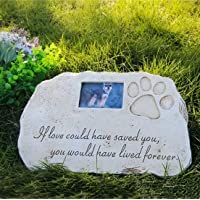 Re-Call Pet Tombstone Dog or Cat Memorial Stone Personalized with Waterproof Photo Dog or Cat Grave Markers in Lawn and…