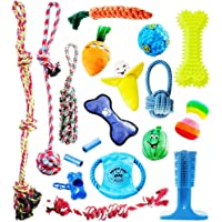 Pacific Pups Products 18 Piece Dog Toy Set with Dog Chew Toys, Rope Toys for Dogs, Plush Dog Toys and Dog Treat…