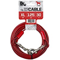 BV Pet Tie Out Cable for Dogs Up to 90/125/ 250 Pounds, 25/30 Feet