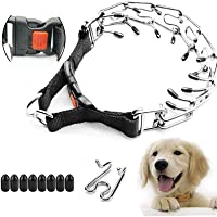 Supet Dog Prong Collar, Adjustable Dog Training Collar with Buckle for Small Medium Large Dogs(Packed with One Extra…