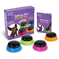 Hunger for Words Talking Pet Starter Set - 4 Piece Set Recordable Buttons for Dogs, Talking Dog Buttons, Teach Your Dog…