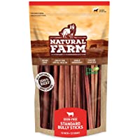 Natural Farm Bully Sticks- Odor Free - 100% Beef Chews, Grass-Fed, Non-GMO, Fully Digestible Dental Treats to Keep Your…