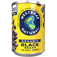 Westbrae Natural Organic Black Beans, No Salt Added, 25 Oz (Pack of 12)