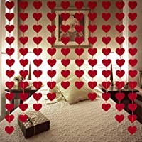 Valentines Day Decorations - 80 PCS Red Felt Garland Hanging String Hearts - NO DIY - Valentines Day Decor for Home…