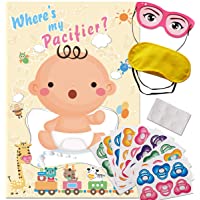 Pin the Pacifier on the Baby Game - Baby Shower Party Favors and Game - Pin the Dummy on the Baby Game