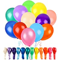 RUBFAC 120 Balloons Assorted Color 12 Inches 12 Kinds of Rainbow Latex Balloons, Multicolor Bright Balloons for Party…