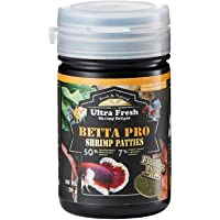 [Betta Fish Food] Ultra Fresh - Betta Pro Shrimp Patties, 50% Sword Prawns + Akiami Paste Shrimps, All Natural Protein…