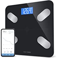 Greater Goods Digital Body Composition Black Scale, Calculates Weight, BMI, Body Fat, Muscle Mass, and Water Weight…
