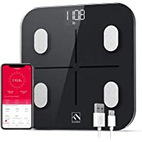 FITINDEX Smart Body Fat Scale, BMI Bathroom Scale, Digital Body Composition Analyzer Rechargeable Weight Monitor with…