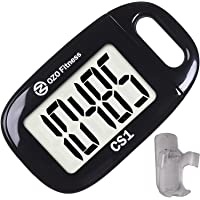 OZO Fitness CS1 Easy Pedometer for Walking - Step Counter with Large Display, Clip on and Lanyard