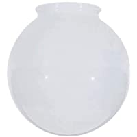 KOR K21815 6-Inch White Glass Globe Lamp Shade - 3-1/4-Inch Fitter Opening - Lighting Fixture Replacement