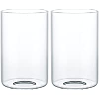 Skelang 2 Pcs Clear Glass Shade, Cylinder Glass Lamp Shade with 1-5/8" Fitter, Lampshade Replacement for Lighting…