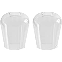 2 Pack Wine Glass Lamp Shade, Clear Glass Cover Replacements for Lighting Fixtures (Clear Glass, 2 Pack)