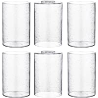 Canomo 6 Packs Seeded Glass Light Cylinder Shades , 6" x 4" Clear Bubble Replacement Glass Fit for 2-1/4 Fitter Wall…