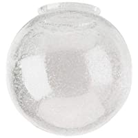 DYSMIO Lighting 6-Inch Diameter Globe - 3-1/4-Inch Fitter Opening Handblown Clear Seeded Glass Globe