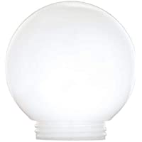 6 Inch White Acrylic Lamp Post Globe with 3.24 Inch Threaded Neck