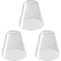 3 Pack Cone Glass Lamp Shade, Bubble Seeded Clear Glass Cover Replacements for Lighting Fixtures (Clear Glass, 5-1/8'' 3…