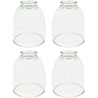 Ciata 10 Inch Handblown Clear Glass Chimney Lamp Shade with 2-5/8 inch Fitter and 3-5/8 inch Bulge - 2 Pack