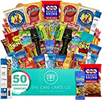 Men's Hearty Snack Box - Ultimate Man Care Package ( 50 piece Snack Pack ) Jerky, Nuts, Chips and Pretzels Variety Pack…