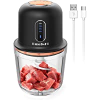 DmofwHi Cordless Mini Food Processor Electric, Small Electric Food Chopper with 3 Cup Glass Bowl for Meat Vegetables…