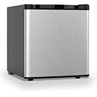 Upright Freezer Compact, Single Door, Reversible Stainless Steel Door, Adjustable Removable (Silver, 1.1 Cu. Ft.) sliver