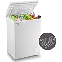 WANAI Chest Freezer 3.5 Cubic Feet Compact Freezers with Adjustable Thermostat Top Open Door Freezer Compressor Cooling…