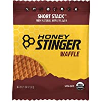Honey Stinger Organic Short Stack Waffle, Maple, Sports Nutrition, 1.06 Oz Pack of 12