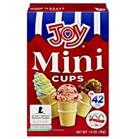 Joy Mini Cups Miniature Ice Cream Cones For Kids, Desserts, Cupcake Cones, Cake Pops 42 Count (1 Box/42 cones)