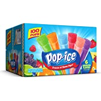 Pop-Ice Freezer Pops, Fat Free Ice Pops, Assorted Flavors (100 - 1 oz pops)