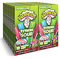 Warheads, Fat Free Freezer Pops, Assorted Flavors, Extreme Sour ,12 Boxes,10 - 1 oz pops per box,1 Ounce (Pack of 120)