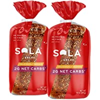 Sola Deliciously Seeded Bread – Low Carb, Low Calorie, Reduced Sugar, Plant Based, 5g of Protein & 4g of Fiber Per Slice…