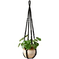Mkono Macrame Plant Hanger Indoor Hanging Planter Basket with Wood Beads Decorative Flower Pot Holder No Tassels for…