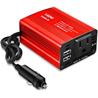 buywhat BW-150 150W Car Power Inverter DC 12V to 110V AC Outlet Converter 3.1A Dual USB Car Charger Adapter(Red)