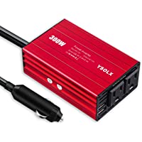 Power Inverter, 300W Car Plug Adapter Outlet, Dc 12v to 110v Ac Converter with 4.2A Dual USB Car Charger for Laptop…