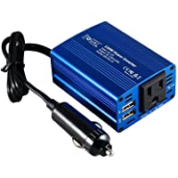FOVAL 150W Power Inverter DC 12V to 110V AC Converter with 3.1A Dual USB Car Charger