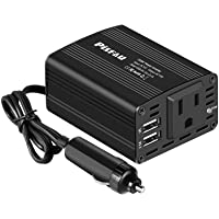 PiSFAU 150W Power Inverter 12V DC to 110V AC Car Plug Adapter Outlet Converter with 3.1A Dual USB AC car Charger for…