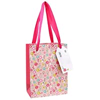 something different Floral Gift Bags, Pink, Small, Pack of 10