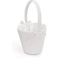 Cathy's Concepts Sweet Bow Flower Girl Basket, White