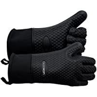 GEEKHOM Grilling Gloves, Heat Resistant Gloves BBQ Kitchen Silicone Oven Mitts, Long Waterproof Non-Slip Potholder for…