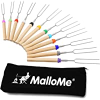 MalloMe Marshmallow Roasting Sticks - Smores Skewers for Fire Pit Kit - Hot Dog Camping Accessories Campfire Marshmellow…