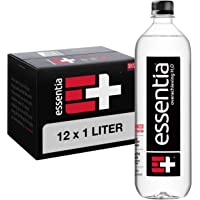 Essentia Bottled Water, 1 Liter, Pack of 12 Bottles; 99.9% Pure, Infused with Electrolytes for a Smooth Taste, pH 9.5 or…
