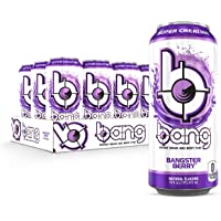 Bang Bangster Berry Energy Drink, 0 Calories, Sugar Free with Super Creatine, 16 Fl Oz (Pack of 12)